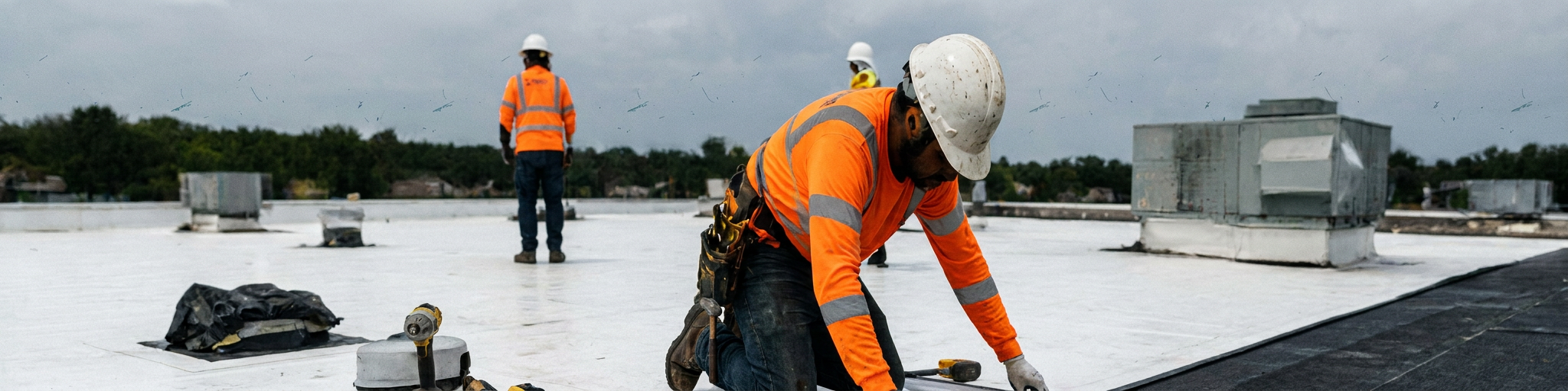 MB Company commercial roofing team at work